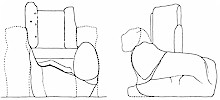 Double lion base drawing - M. R. Behm-Blancke & D. Rittig, 1970